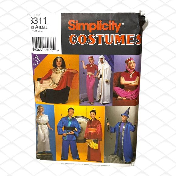 Simplicity Pattern 8311 Costumes Egyptian Jeanie Wizard Rome Asian Sz S-L Uncut - Picture 1 of 7